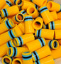 Premium Quality Iron Ferrules Yellow w/ Baby Blue & Black Rings 1”