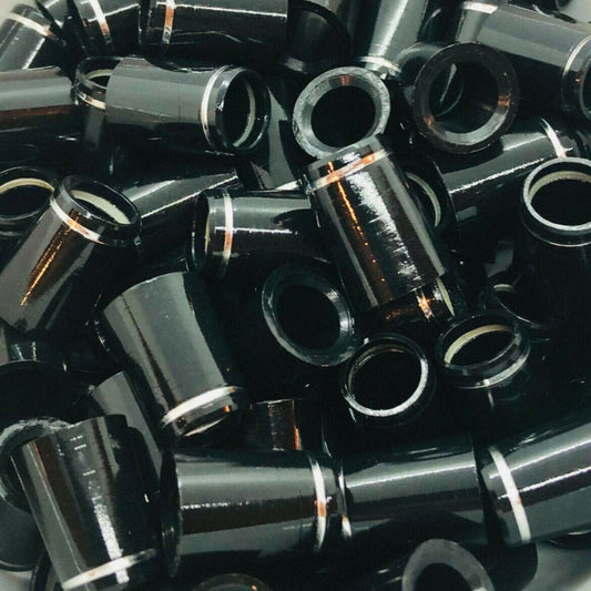 Iron Ferrules - Black w/ Silver Ring - 0.75"