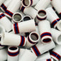Premium Quality Iron Ferrules White w/ Blue & Red Rings 1”