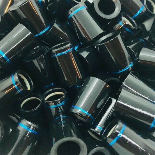 Iron Ferrules - Black w/ Blue Ring - 0.75"