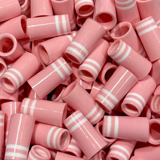 Premium Quality Iron Ferrules Pink w/ Double White Rings 1”