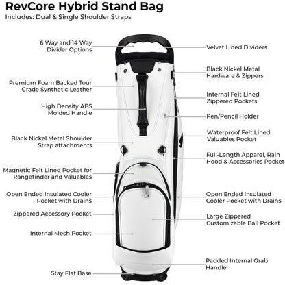 NEW 2026 RevCore Lux Golf Hybrid Stand Bag | 14 Way Full Length Divider