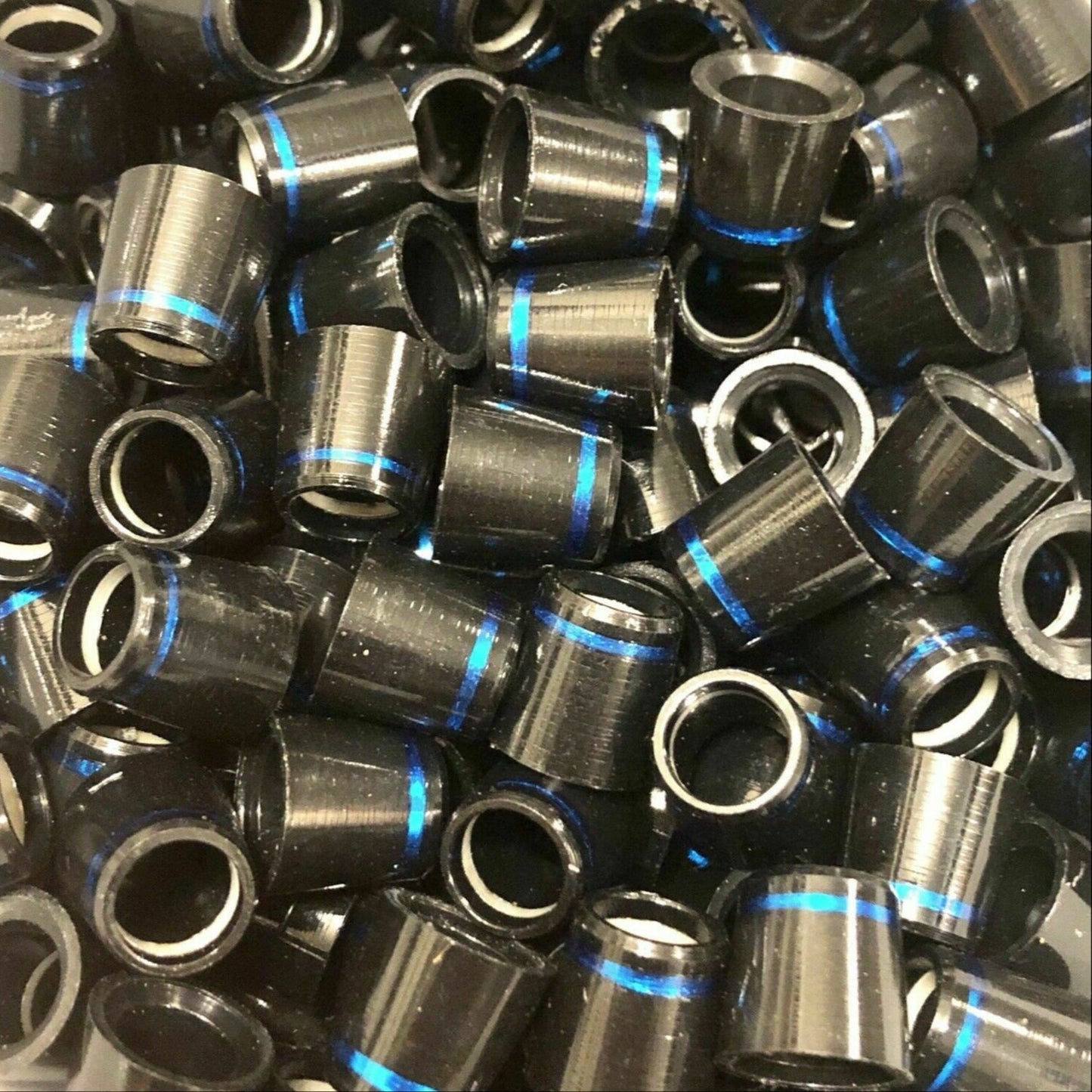 1/2" Wood Ferrules - Black w/ Blue Ring