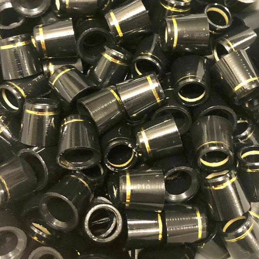 1/2" Wood Ferrules - Black w/ Gold Ring