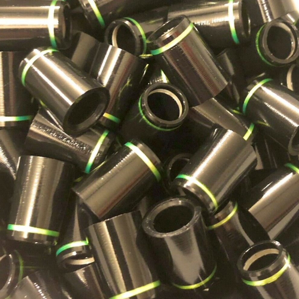 Iron Ferrules - Black w/ Green Ring - 0.75"