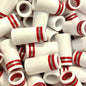 Premium Quality Iron Ferrules White w/ Red & Silver Rings 1”