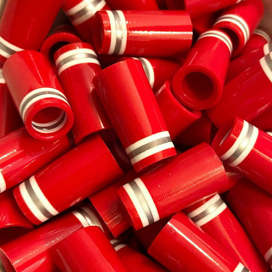Premium Quality Iron Ferrules Red w/ White & Silver Rings 1”