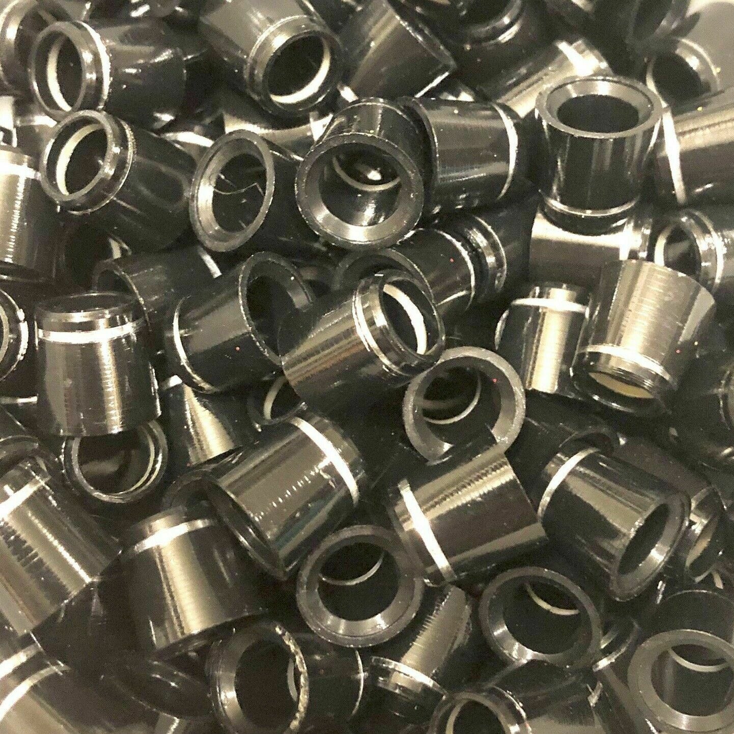 1/2" Wood Ferrules - Black w/ Silver Ring