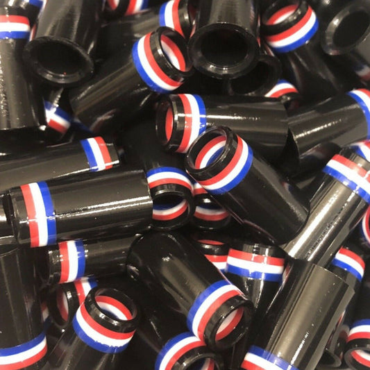Premium Quality Iron Ferrules USA Black w/ Red, White & Blue Rings 1”